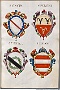 1550. Stemmi di alcune famiglie nobili di Padova.. Insignia nobilium Patavinorum.Biblioteca digitale Monaco di B 13 (Oscar Mario Zatta)
